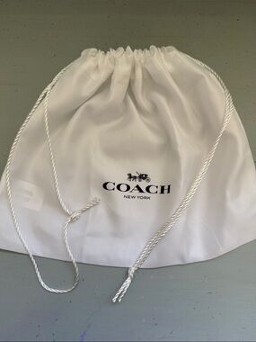 Coach White Drawstring Logo Dust Bag with Black Print